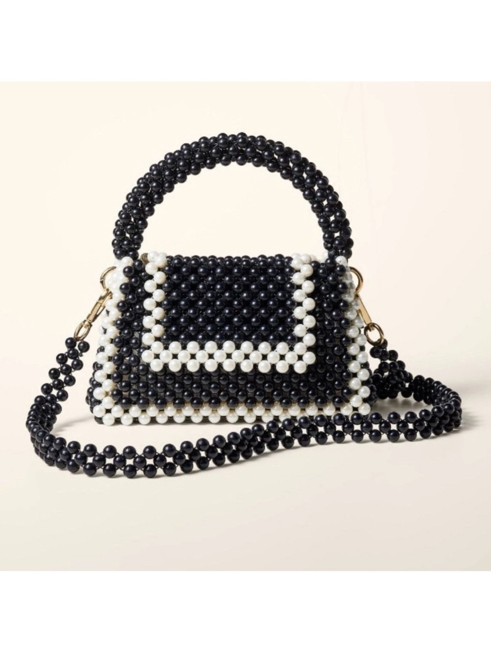 Target X kate spade Black and White Beaded Top-Handle Bag